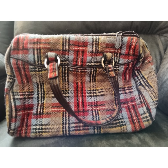 VERA BRADLEY LARGE PLAID SHOULDER BAG - RETIRED PATTERN - Picture 3 of 11